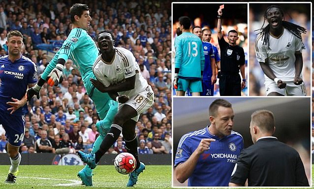 Courtois Diusir Wasit setelah Jegal Gomis di Laga Perdana Chelsea